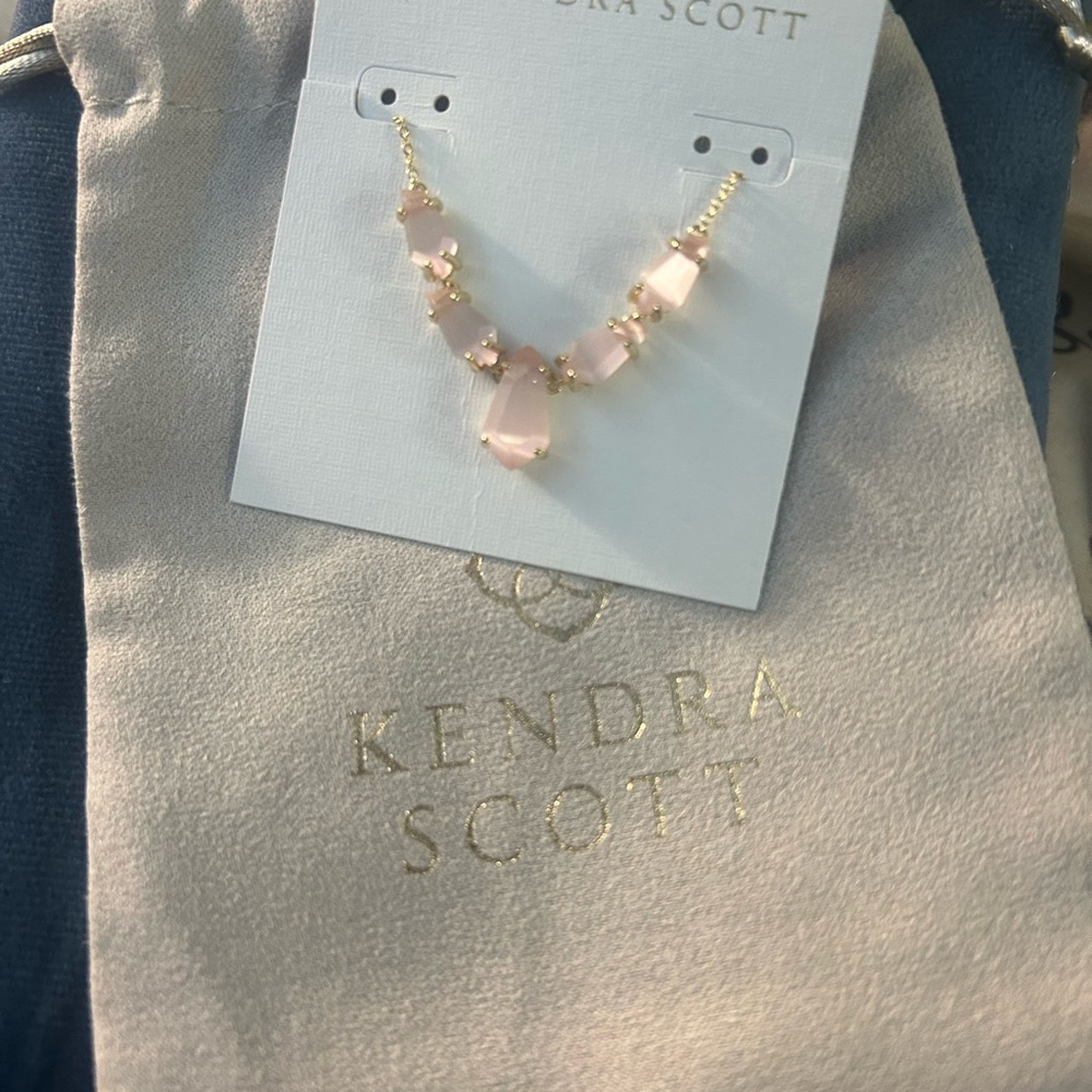 Kendra Scott Pink Cats Eye Drop Necklace